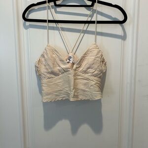 Cream Strappy Crop Top